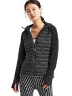Gap Women Primaloft Performance Fleece Zip Hooded Puffer - True Black