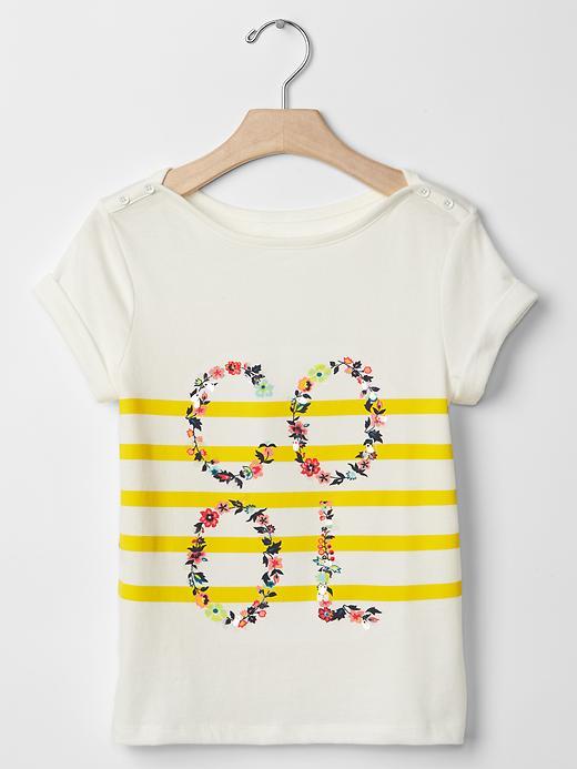 Gap Floral Graphic Stripe Tee - Sun Spot