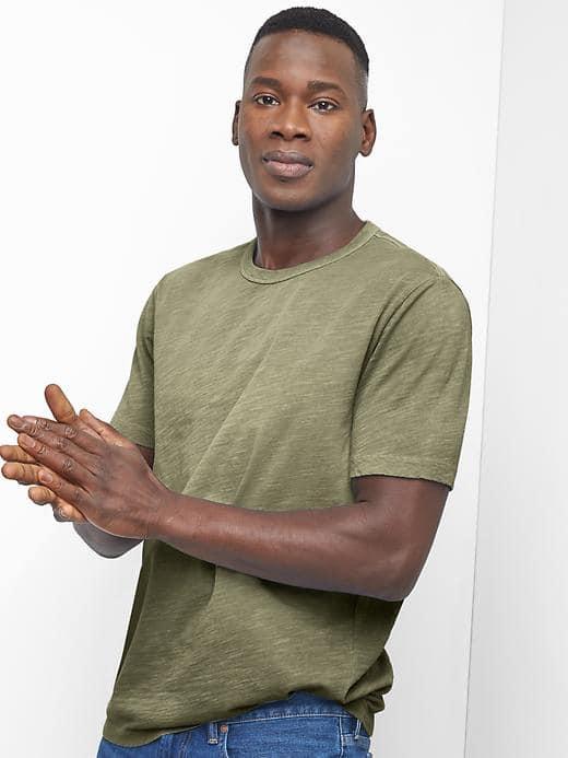 Gap Men Slub Jersey Crewneck Tee - Desert Cactus