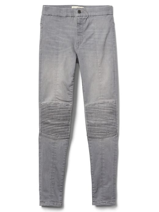 Gap Women Mid Rise Sculpt Moto True Skinny Jeans - Grey