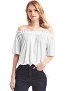 Gap Women Linen Off Shoulder Top - White