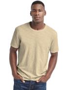 Gap Men Slub Jersey Crewneck Tee - Iconic Khaki