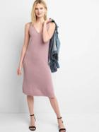 Gap Women Softspun Double V Dress - Princess Pink