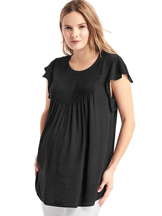 Gap Women Pintuck Flutter Top - Moonless Night