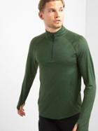 Gap Men Brushed Tech Jersey Half Zip Mock Pullover - Forbidden Forest