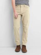 Gap Men Twill Athletic Fit Pants Stretch - Khaki