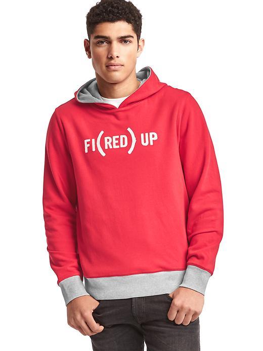 Gap Men X Red Reversible Hoodie - New Heather Grey