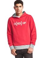 Gap Men X Red Reversible Hoodie - New Heather Grey