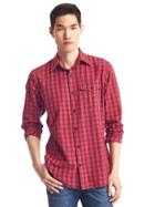 Gap Men Jasper Checkered Standard Fit Shirt - Lasalle Red