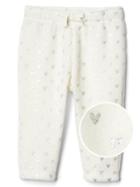 Gap Pro Fleece Glitter Hear Pants - Ivory Frost