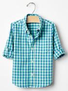 Gap Convertible Plaid Shirt - Jamaica Green