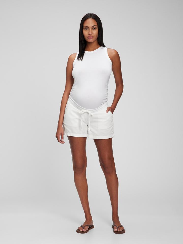 Maternity Linen-cotton Pull-on Shorts