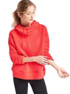 Gap Women Jacquard Pullover Hoodie - Neon Coral Flame
