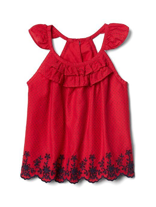 Gap Eyelet Flutter Racerback Tank - Red