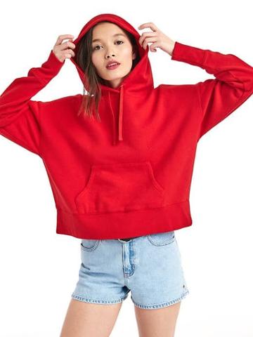 Gap Women The Archive Re Issue Crop Hoodie - Tomato Sauce