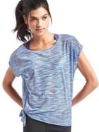 Gap Women Side Tie Honeycomb Spacedye Tee - Blue Multi