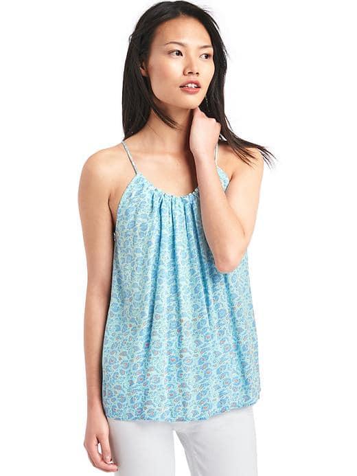 Gap Women Print Tank - Turquoise Print
