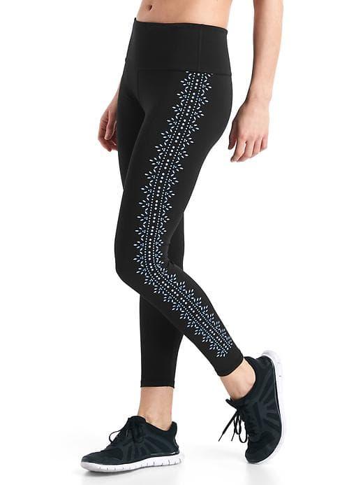 Gap Women Gfast Embroidered Leggings - Black