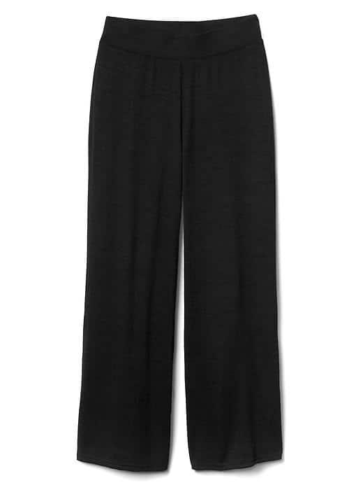 Gap Women Softspun Knit Wide Leg Pants - True Black