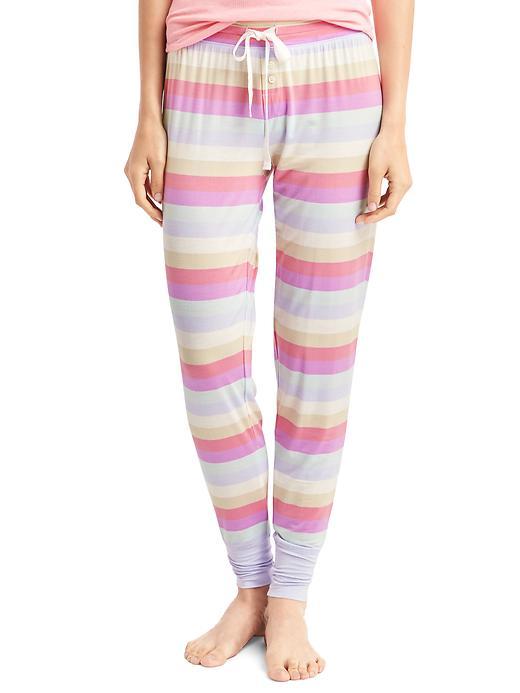 Gap Women Pure Body Print Joggers - Pastel Stripes Snow