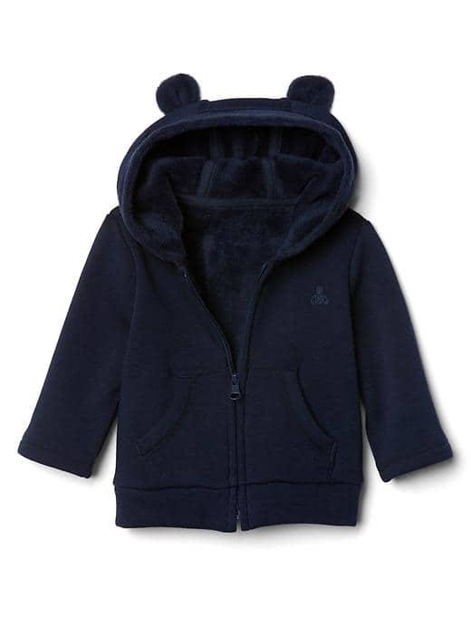 Gap Cozy Bear Zip Hoodie - Dark Night