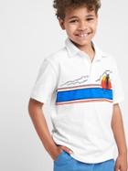 Gap Graphic Slub Polo - Optic White