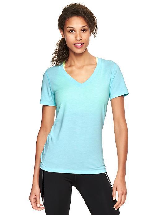 Gap Gapfit Breathe V Neck T - Aqua Tide