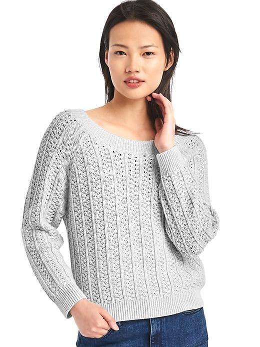 Gap Women Soft Textured Sweater - Bc02 Light Hthr Grey