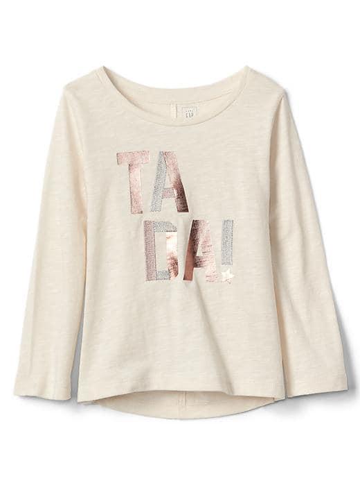 Gap Embellished Graphic Hi Lo Tee - Off White