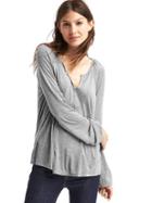 Gap Drapey Peasant Top - Heather Grey
