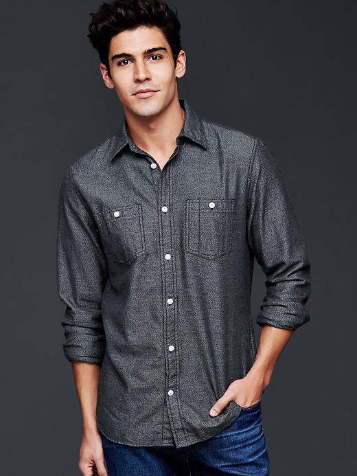 Gap Men 1969 Jasper Solid Shirt - Solid Black