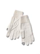 Gap Women Diamond Cable Knit Tech Gloves - Snow Cap