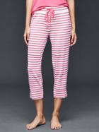 Gap Women Modal Mix And Match Capri Pants - Pink Stripe