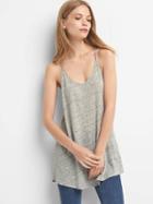 Gap Women Linen V Neck Cami - Heather Grey