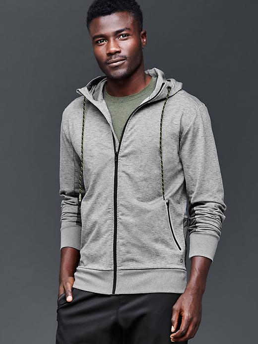 Gap Men French Terry Fleece Full Zip Hoodie - Heather Grey