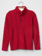 Gap Cozy Cable Mockneck Sweater - Lasalle Red