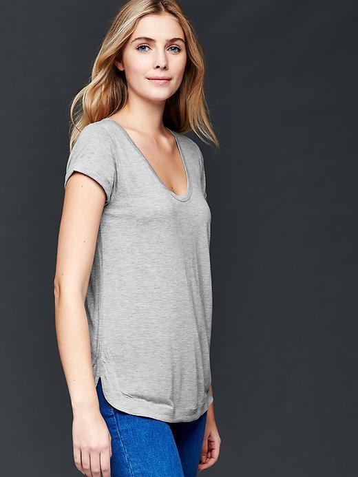 Gap Rolled Short Sleeve Tee - Heather Grey