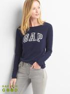 Gap Long Sleeve Logo Tee - Navy