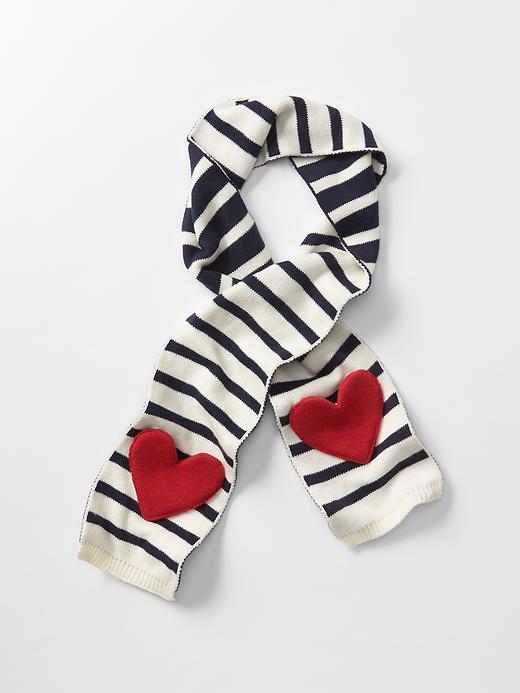 Gap Heart Stripe Scarf - Ivory Frost