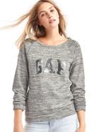 Gap Women Shine Logo Pullover Sweatshirt - Space Dye Grey Marl