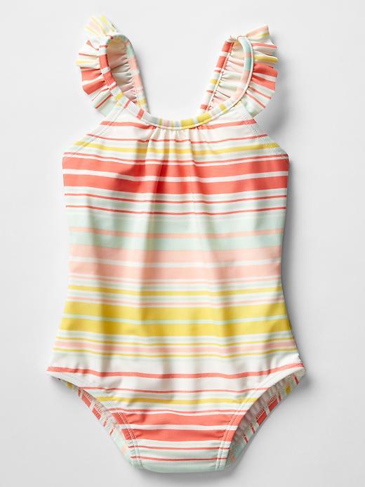 Gap Print Flutter Swim One Piece - Multi Stripe