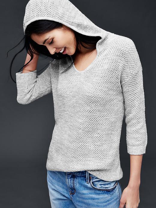 Gap Women Textured Hoodie - Heather Grey
