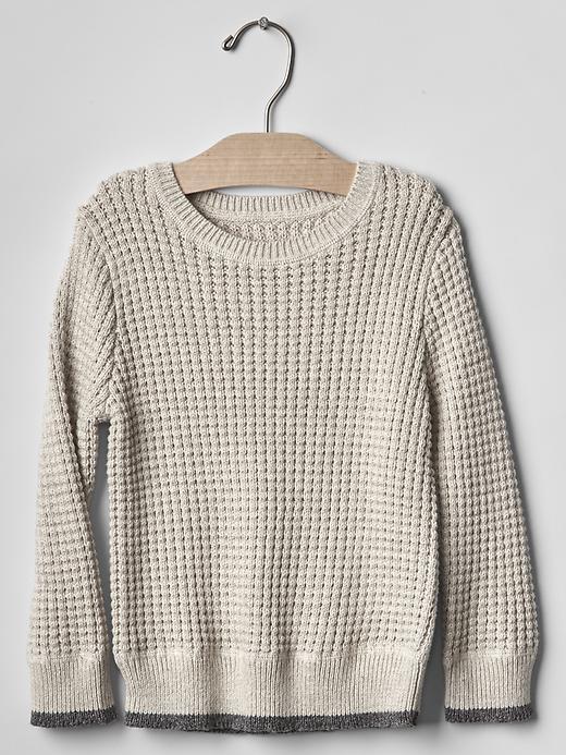 Gap Contrast Tipped Waffle Sweater - Camel
