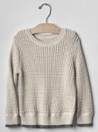 Gap Contrast Tipped Waffle Sweater - Camel