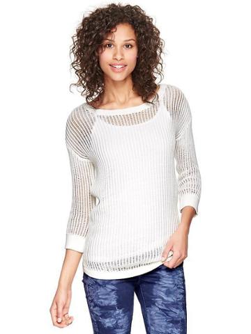 Gap Open Knit Drop Sleeve Sweater - Off White