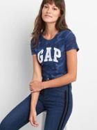 Gap Women Camo Logo Tee - Blue Camo