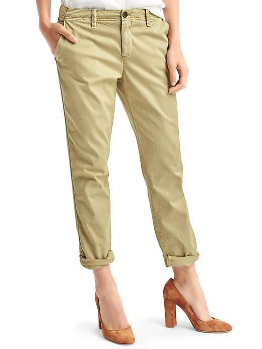 Gap Women Twill Stripe Girlfriend Chino - Iconic Khaki