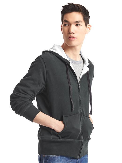 Gap Men Sueded Zip Hoodie - Moonless Night