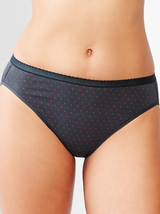 Gap Women High Cut Stripe Bikini - Microdots Cast Iron