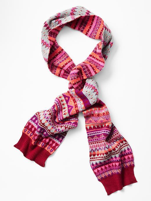 Gap Fair Isle Scarf - Fuchsia Petal